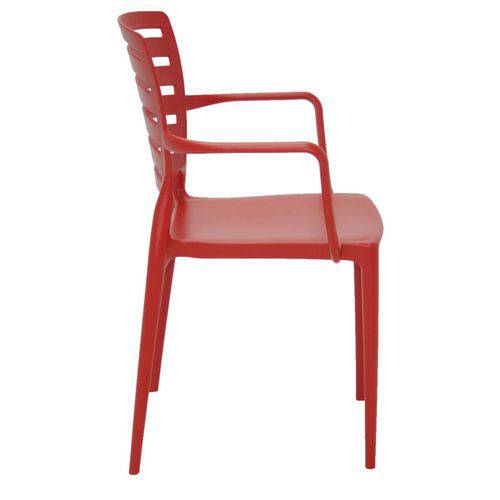 Cadeira Plastica Monobloco com Bracos Safira Vermelha