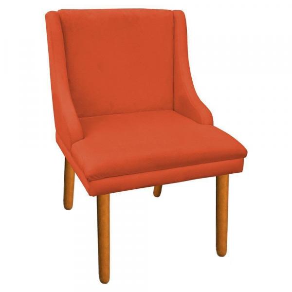 Cadeira Poltrona Decorativa Liz Suede Laranja - DRossi