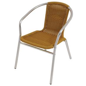 Cadeira Poltrona Rattan para Jardim em Aluminio Mor Bege - Selecione=Bege