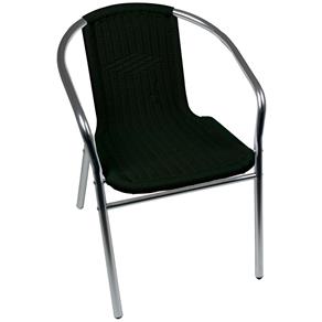 Cadeira Poltrona Rattan para Jardim em Aluminio Mor - Preto