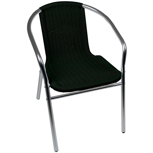 Cadeira Poltrona Rattan para Jardim em Aluminio Mor - Preto