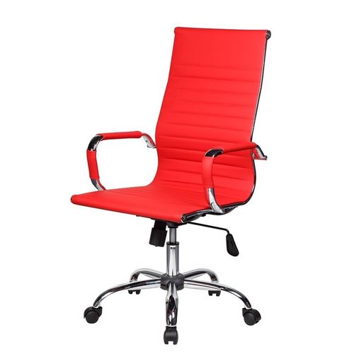 Tudo sobre 'Cadeira Presidente Eames Office Cromada Lisa Vermelha'