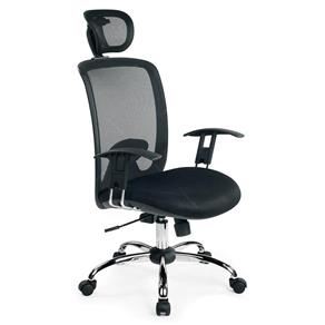 Cadeira Presidente em Spacer com Encosto de Cabeça - 126x50 Cm - Preto