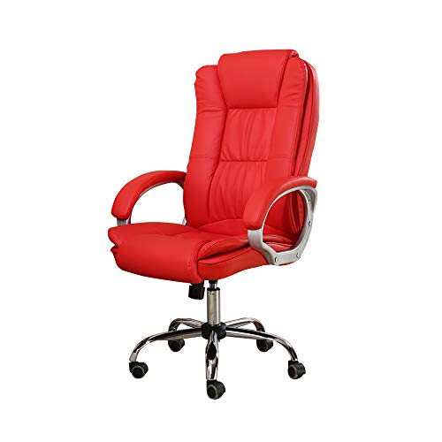 Cadeira Presidente Giratória Almofadada para Escritório Vermelha - LMS-BY-8-661-1