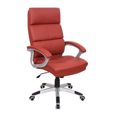 Cadeira Presidente Giratória Almofadada para Escritório Vermelha - Lms-By-9-211