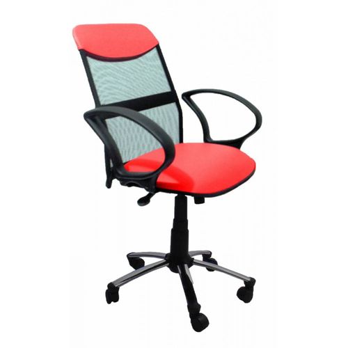 Cadeira Presidente Soft Tela Cromada Vermelho