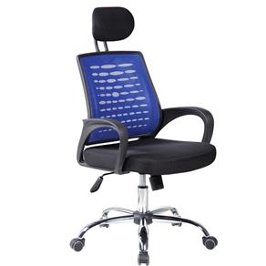Cadeira Presidente Travel Max MB-8811 com Base Giratória e Regulagem de Altura – Preta/Azul