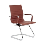 Cadeira Recepção Esteirinha Fixa Office Marrom - Elegancy Or Design