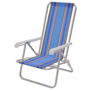 Cadeira Reclinável 4 Posições Alumínio Azul - Mor