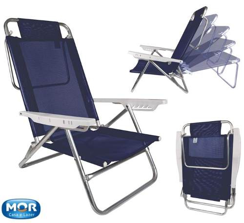 Cadeira Reclinável 6 Posições Summer Alumínio Praia - Mor
