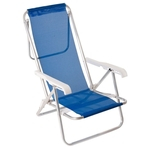 Cadeira Reclinável 8 Posições Alumínio Azul Mor