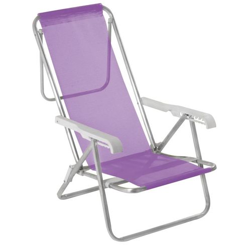 Cadeira Reclinável 8 Posições Alumínio Lilás - Mor 002293