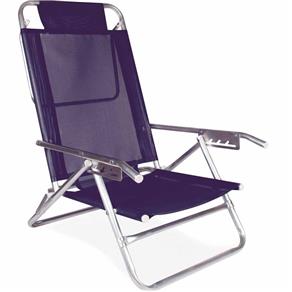 Cadeira Reclinável Alumínio 5 Posições Azul 120Kg 2137 Mor