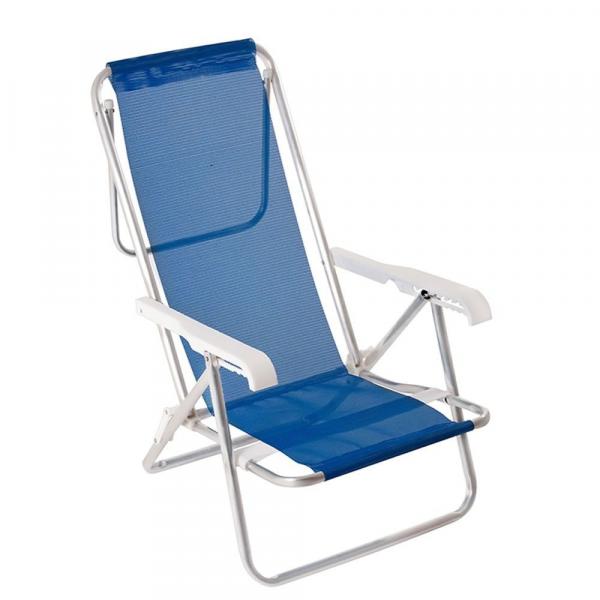 Cadeira Reclinável Alumínio 8 Posições Azul - Mor I