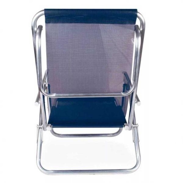 Cadeira Reclinável em Alumínio com 5 Posições Azul - Mor