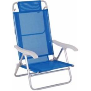 Cadeira Reclinável Fashion Alumínio Mor Azul