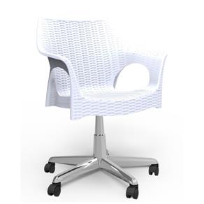 Cadeira RELIC OFFICE (rodízio Cromado) - Branco