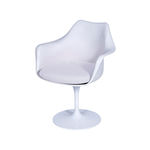 Cadeira Saarinem com Braço com Almofada - Branca-alm-branca