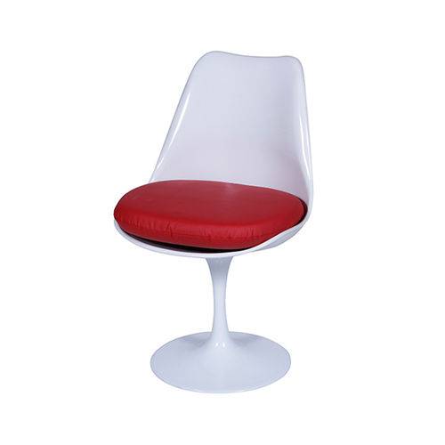 Cadeira Saarinem Sem Braço com Almofada - Branca-alm-vermelha