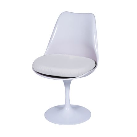 Cadeira Saarinem Sem Braço com Almofada Branca Almofada Branca