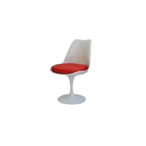 Cadeira Saarinen Branca Sem Braço com Almofada Vermelha - Or Design - Vermelho