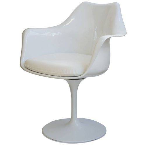 Tamanhos, Medidas e Dimensões do produto Cadeira Saarinen Branco com Braco (Almofada Branca) - 15059