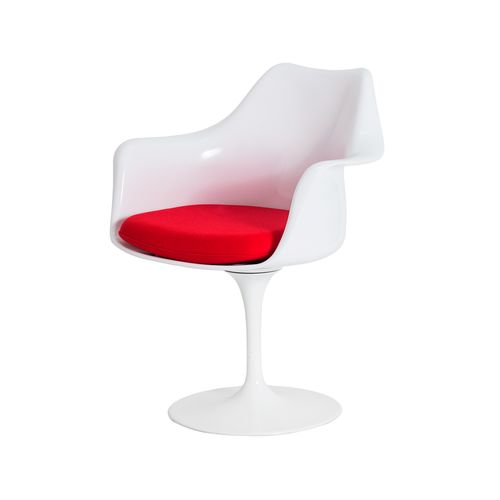 Cadeira Saarinen Design C/ Braço Vermelho com Branco