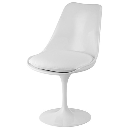 Cadeira Saarinen Tulipa Branca, Almofada Branca Inovartte Pp-635e Design Top - Branca