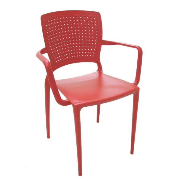 Cadeira Safira com Braço Vermelho - Tramontina