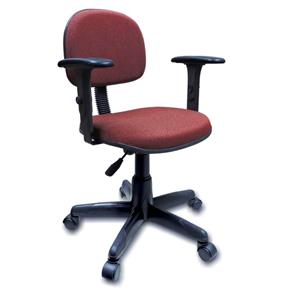 Cadeira Secretária Giratória Braços Reguláveis Digitador - Vermelho