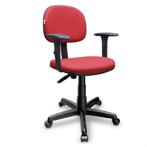 Cadeira Secretária Giratória C/ Braços Reguláveis Vermelho
