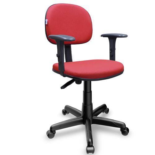 Cadeira Secretária Giratória com Braços Reguláveis Vermelha