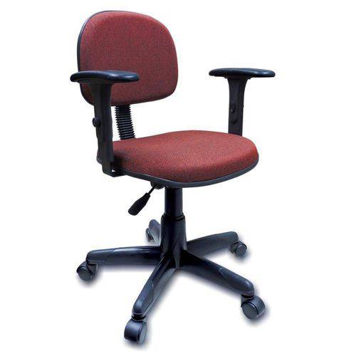 Cadeira Secretária Giratória com Braços Reguláveis Vermelho com Preto