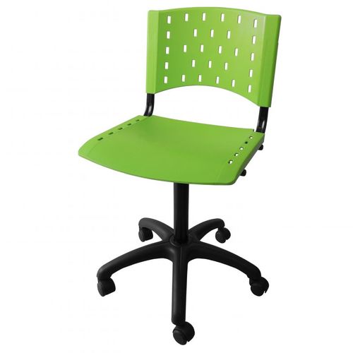 Cadeira Secretária Giratória Fixa Plástica Verde