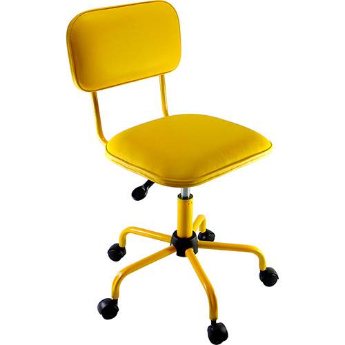 Cadeira Secretária Laminada Color Pistão à Gás Corano Amarelo - At.home