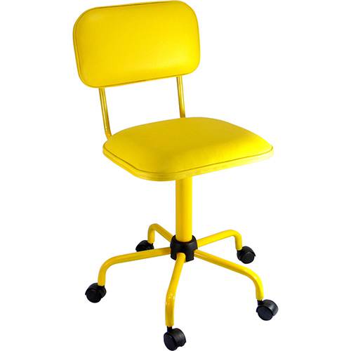 Tudo sobre 'Cadeira Secretária Laminada Color Pistão Fixo Corano Amarelo - At.home'
