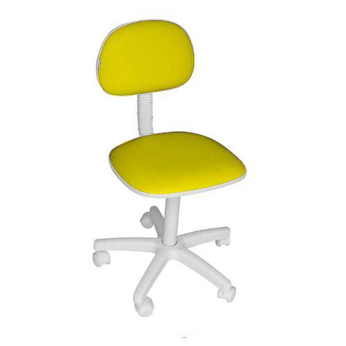 Cadeira Secretária S/ Regulagem de Altura Branca Amarelo