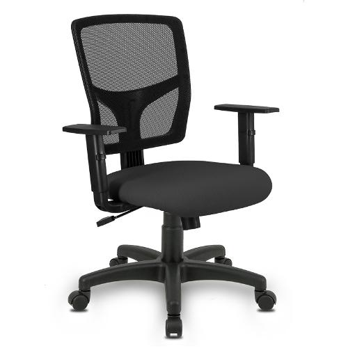 Cadeira Secretária Soft com Braço Regulável - Tecido Preto