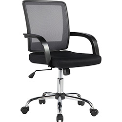 Cadeira Secretária UMIX 71 Giratória com Base Cromada Preta - Universalmix