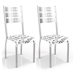 Cadeira Sevilha 2 Peças Branco/Preto - Kappesberg-Branco/Preto