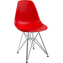 Cadeira Side Base Inox Vermelho - By Haus