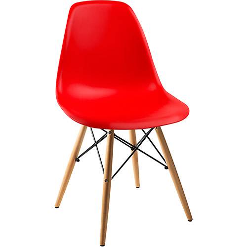 Cadeira Side Base Madeira Vermelho - By Haus