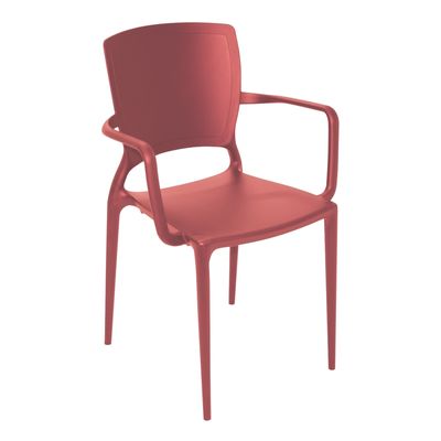 Cadeira Sofia com Braços Vermelha Tramontina