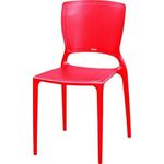 Cadeira Sofia Encosto Fechado Polipropileno Vermelho