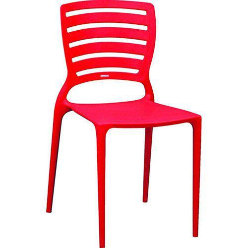 Cadeira Sofia Vermelha Encosto Vazado Horizontal Tramontina