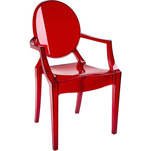Tudo sobre 'Cadeira Stella Medalhão Policarbonato Vermelho Translucido - By Haus'
