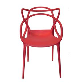Cadeira Stilo em Polipropileno Branca - Vermelho
