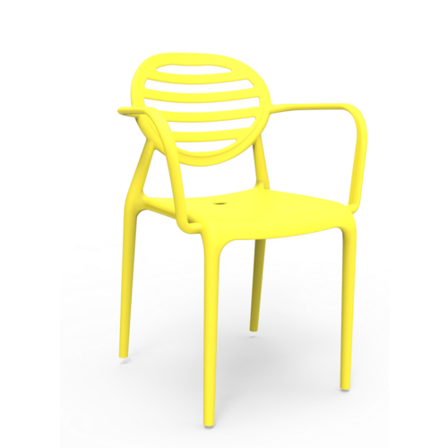 Cadeira Stripe com Braço Amarelo