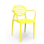 Cadeira Stripe Com Braço Amarelo