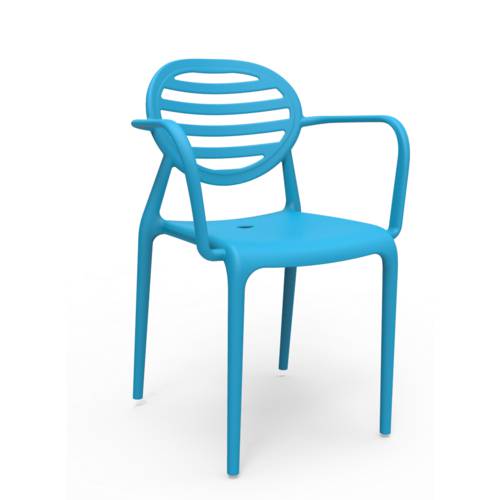 Cadeira Stripe com Braço Azul